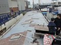 Progressie foto na het kaaltrekken van het grijzen dek