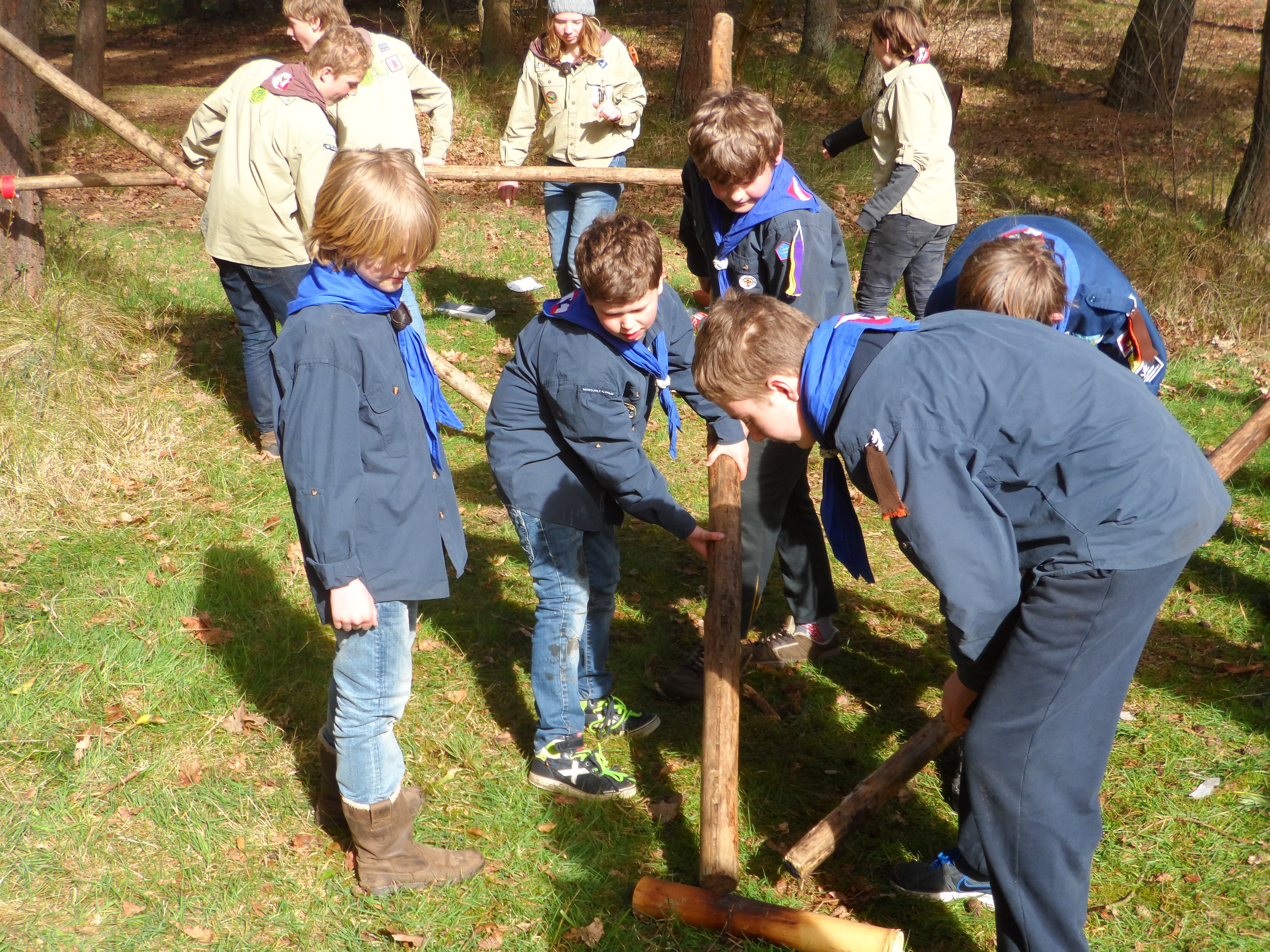 teamwork tijdens scoutingwedstrijden